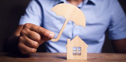 Two houses, one damaged, illustrating the difference between renters and homeowners insurance.